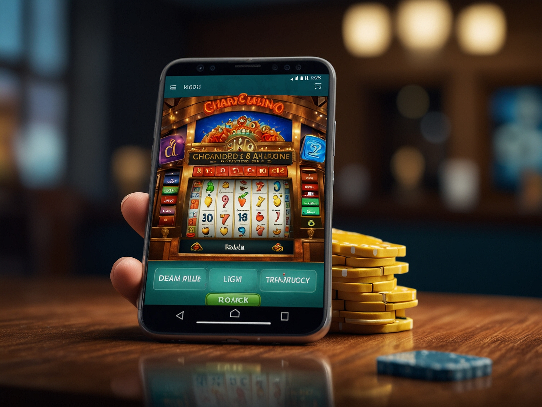 Mobile app on smartphone