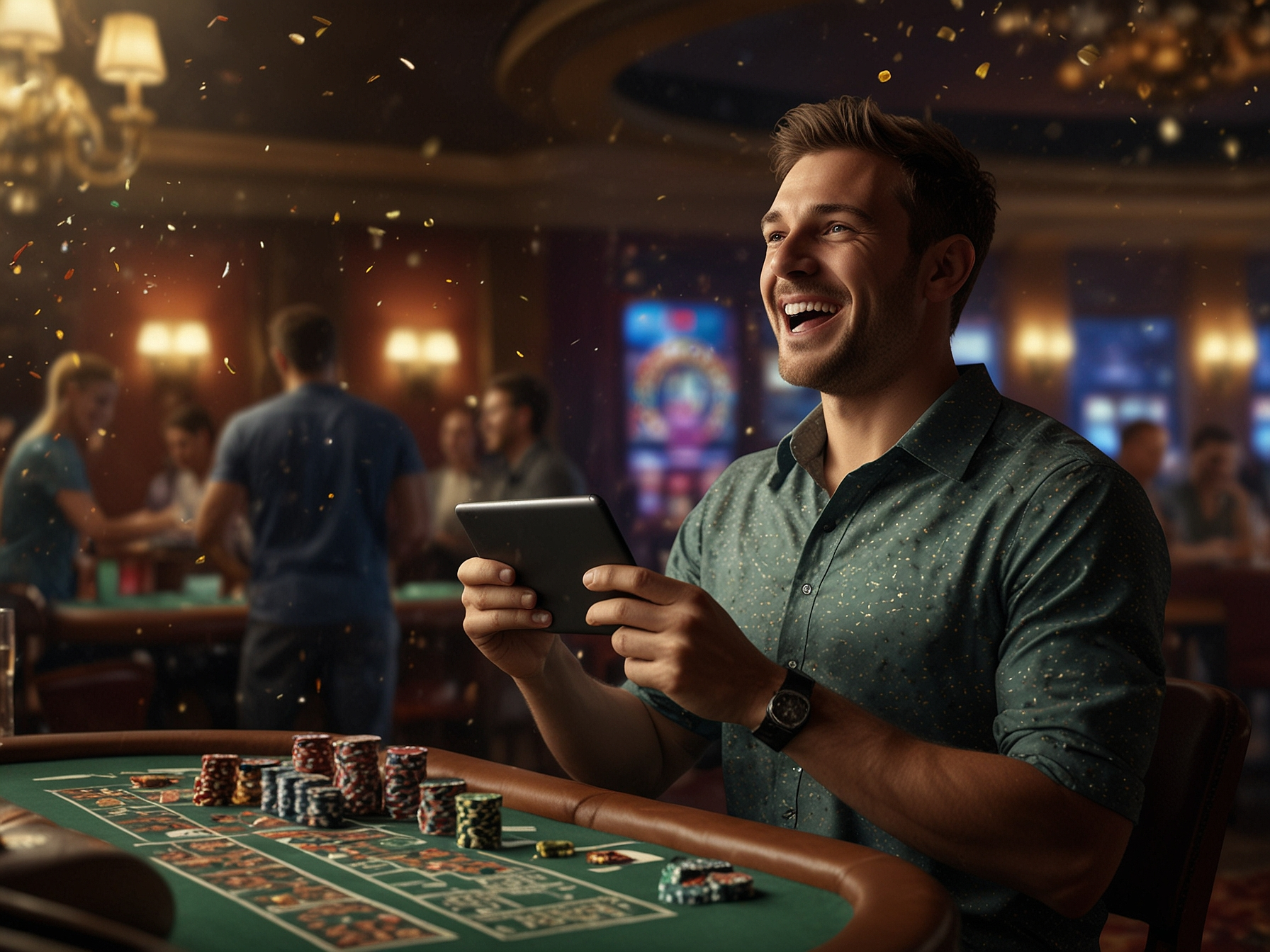 Athlete celebrating a bonus win