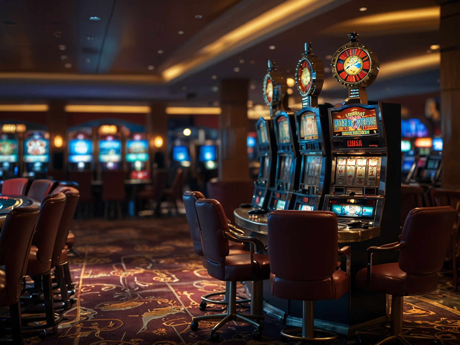 Live dealer and slot machines in a gaming lobby