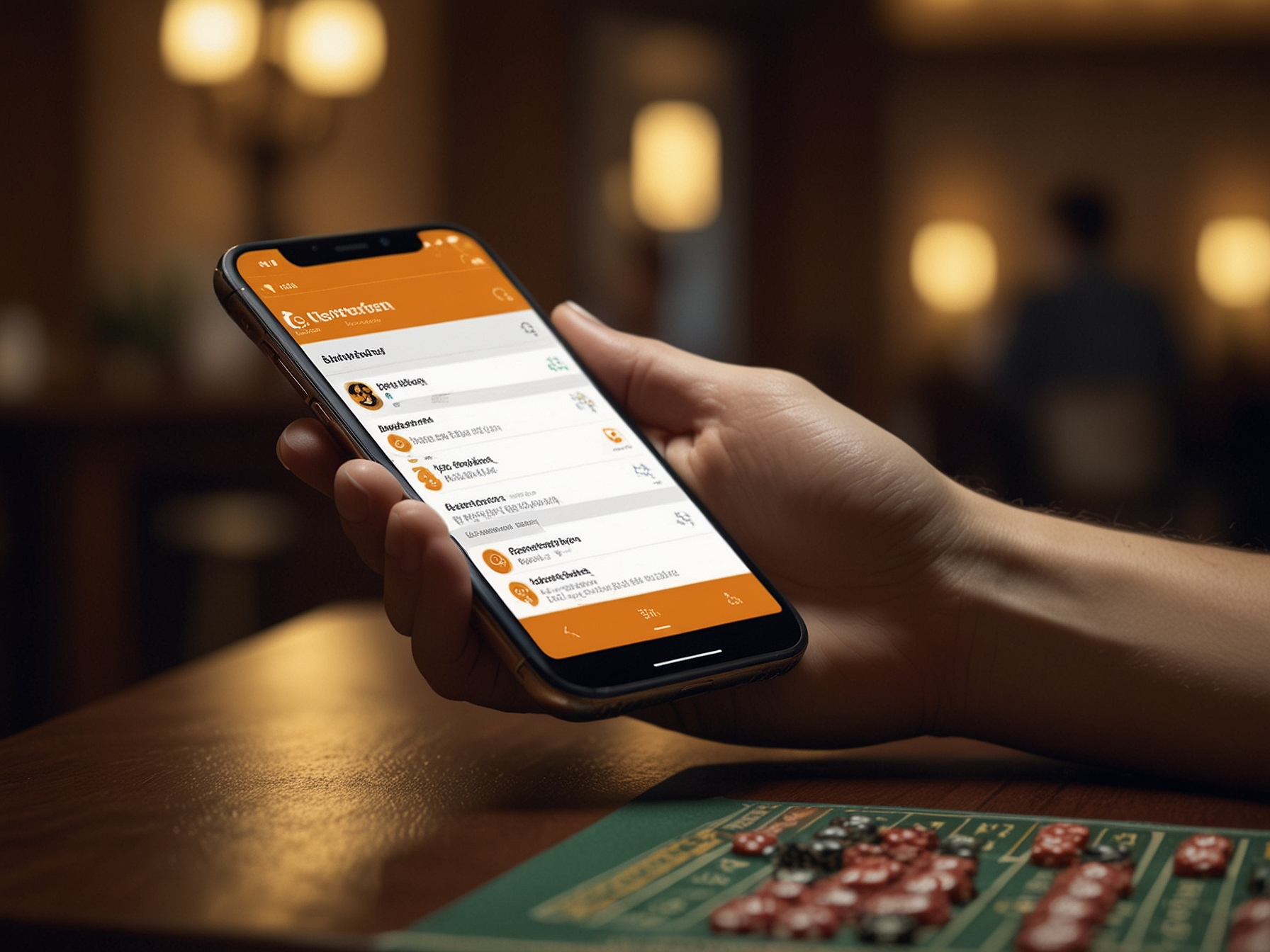 Mobile user registering for casino